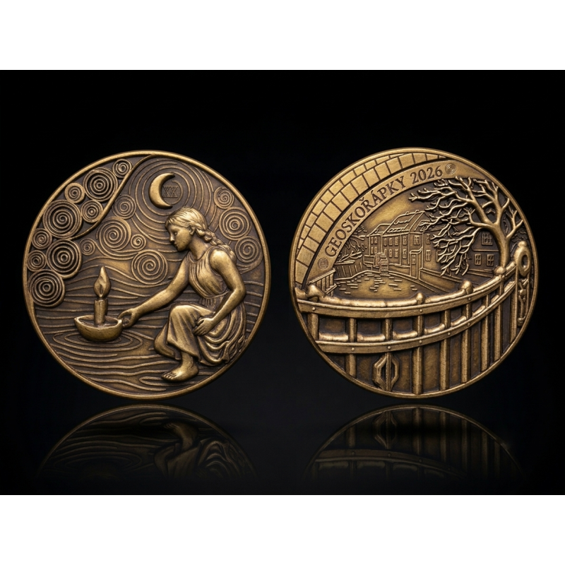 LE Geocoin patinované zlato