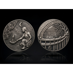 Geocoin patinované stříbro