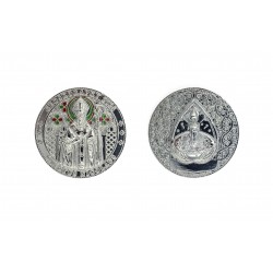 Geocoin lesklé stříbro 